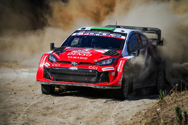 IPA89266996 - Driver Elfyn Evans and co-driver Scott Martin of the Toyota Gazoo Racing WRT team, driving a Toyota GR Yaris Rally1, are in third place on the third day of the race during the 2026 FIA World Rally Championship WRC, Motorsport Rallye, WM Rally Italia Sardegna on October 3 in Alghero, Sardinia, Italy. Copyright: xLucaxBarsali IPAxSportx xx IPA89266996