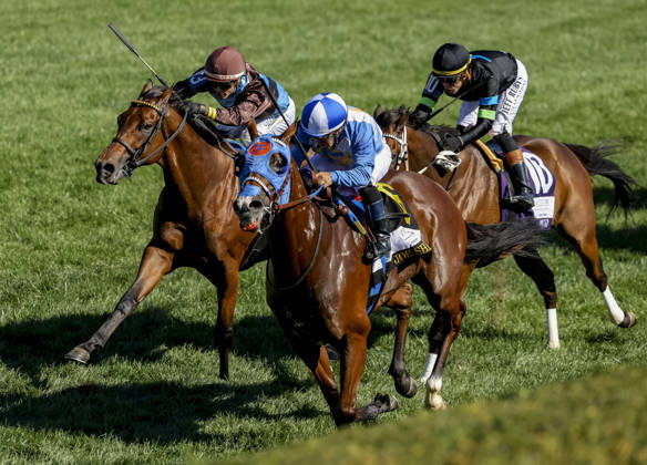 October 3, 2026, Lexington, Ky, USA: Joe Shiesty (6) ridden by Fernando De La Cruz wins the Woodford Stakes presented by Fanduel (Grade 2) on Coolmore Turf Mile Day at Keeneland in Lexington, Kentucky on October 3, 2026. Eclipse Sportswire CSM HORSE RACING 2026: Coolmore Turf Mile Day Keeneland OCT 03 - ZUMAcs17 20261003_faf_cs17_013 Copyright: xCandicexChavezx