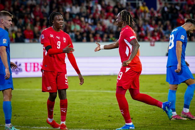 Soccer: UEFA Nations League 2026–2027, Matchday 3: Switzerland vs. Slovenia at Thermoplan Arena Lucerne; Winsley Boteli makes his debut for Switzerland; 19 moments of joy and excitement as Johan Manzambi comes on as a substitute for Switzerland; 9 Copyright: xJOERANxSTEINSIEKx
