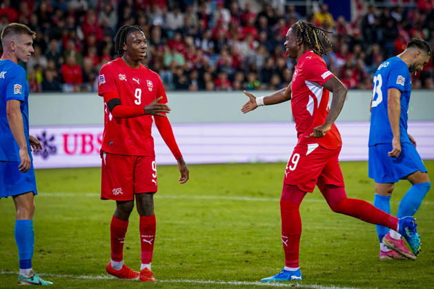 Soccer: UEFA Nations League 2026–2027, Matchday 3: Switzerland vs. Slovenia at Thermoplan Arena Lucerne; Winsley Boteli makes his debut for Switzerland; 19 moments of joy and excitement as Johan Manzambi comes on as a substitute for Switzerland; 9 Copyright: xJOERANxSTEINSIEKx