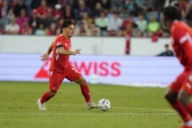 Luzern, Switzerland - October 03: Ardon Jashari (14 SUI) during the UEFA Nations League match between Switzerland and Slovenia at thermoplan arena on October 03, 2026 in Luzern, Switzerland. Copyright: xKjetilxWaberx xSPPx Sportspressphoto_SPR244820
