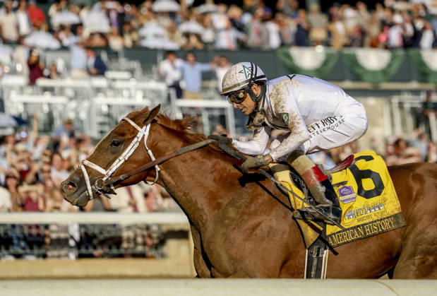 October 3, 2026, Lexington, Ky, USA: American History (6) ridden by John Velazquez wins the Claiborne Breeders Futurity (Grade 1) at Keeneland in Lexington, Kentucky on October 3, 2026. Eclipse Sportswire CSM Lexington USA - ZUMAcs17 20261003_faf_cs17_165 Copyright: xCandicexChavezx