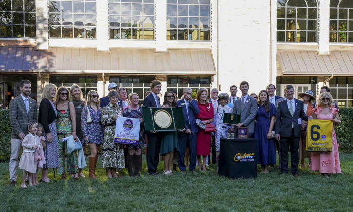 October 3, 2026, Lexington, Ky, USA: American History (6) ridden by John Velazquez wins the Claiborne Breeders Futurity (Grade 1) at Keeneland in Lexington, Kentucky on October 3, 2026. Eclipse Sportswire CSM Lexington USA - ZUMAcs17 20261003_faf_cs17_159 Copyright: xJessicaxMorganx