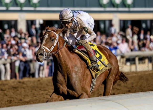 October 3, 2026, Lexington, Ky, USA: American History (6) ridden by John Velazquez wins the Claiborne Breeders Futurity (Grade 1) at Keeneland in Lexington, Kentucky on October 3, 2026. Eclipse Sportswire CSM Lexington USA - ZUMAcs17 20261003_faf_cs17_182 Copyright: xCaseyxLaughterx