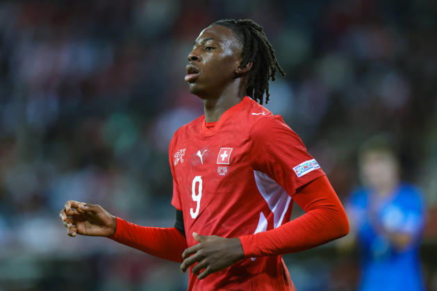 LUCERNE, SWITZERLAND - OCTOBER 03: Johan Manzambi (9 Switzerland) during the UEFA Nations League match between Switzerland and Slovenia at thermoplan arena on October 3, 2026 in Lucerne, Switzerland. Copyright: xUrsxOttigerx xSPPx Sportspressphoto_SPR245060