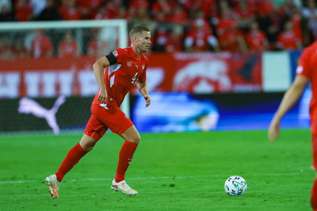 LUCERNE, SWITZERLAND - OCTOBER 03: Nico Elvedi (4 Switzerland) during the UEFA Nations League match between Switzerland and Slovenia at thermoplan arena on October 3, 2026 in Lucerne, Switzerland. Copyright: xUrsxOttigerx xSPPx Sportspressphoto_SPR245129