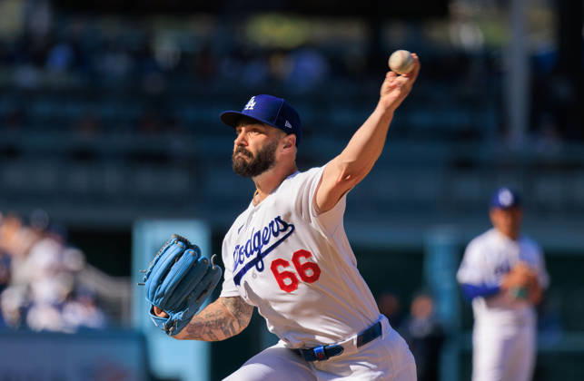 October 3, 2026, Los Angeles, California, USA: Relief pitcher, Tanner Scott 66 of the Los Angeles Dodgers during a NLDS Game 1 against the Atlanta Braves on Saturday October 3, 2026 at Dodger Stadium in Los Angeles, California. JAVIER ROJAS PI Dodgers Vs. Braves NLDS - Game 1 - ZUMAp124 20261003_zaa_p124_014 Copyright: xJavierxRojasx