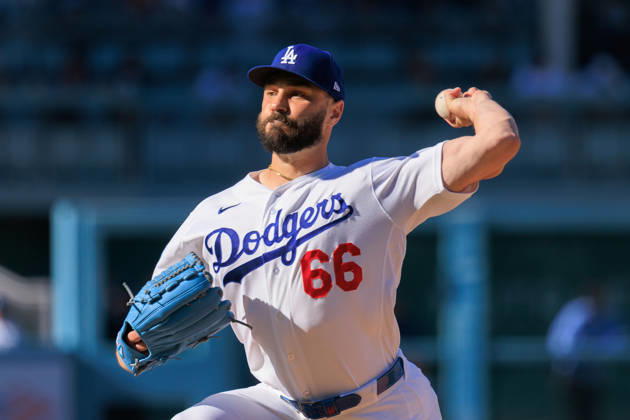 October 3, 2026, Los Angeles, California, USA: Relief pitcher, Tanner Scott 66 of the Los Angeles Dodgers during a NLDS Game 1 against the Atlanta Braves on Saturday October 3, 2026 at Dodger Stadium in Los Angeles, California. JAVIER ROJAS PI Dodgers Vs. Braves NLDS - Game 1 - ZUMAp124 20261003_zaa_p124_016 Copyright: xJavierxRojasx