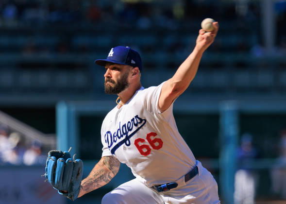 October 3, 2026, Los Angeles, California, USA: Relief pitcher, Tanner Scott 66 of the Los Angeles Dodgers during a NLDS Game 1 against the Atlanta Braves on Saturday October 3, 2026 at Dodger Stadium in Los Angeles, California. JAVIER ROJAS PI Dodgers Vs. Braves NLDS - Game 1 - ZUMAp124 20261003_zaa_p124_017 Copyright: xJavierxRojasx