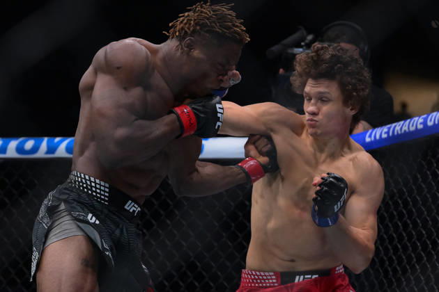October 3, 2026, Salt Lake City, Utah, USA: ROMAN KOPYLOV defeated ATEBA GAUTIER by TKO (strikes) at 3:12 of Round 1 during UFC 332 at the Delta Arena in Utah. Salt Lake City USA - ZUMAo117 20261003_zsp_o117_095 Copyright: xMikaelxOnax
