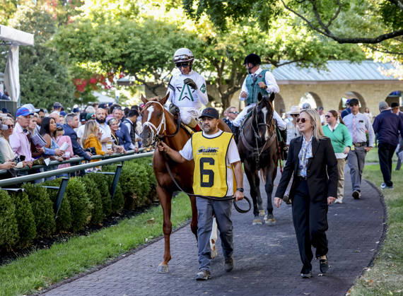 October 3, 2026, Lexington, Ky, USA: American History (6) ridden by John Velazquez wins the Claiborne Breeders Futurity (Grade 1) at Keeneland in Lexington, Kentucky on October 3, 2026. Eclipse Sportswire CSM Lexington USA - ZUMAcs17 20261003_faf_cs17_284 Copyright: xTimxSudduthx