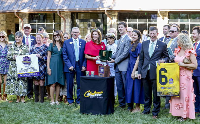 October 3, 2026, Lexington, Ky, USA: American History (6) ridden by John Velazquez wins the Claiborne Breeders Futurity (Grade 1) at Keeneland in Lexington, Kentucky on October 3, 2026. Eclipse Sportswire CSM Lexington USA - ZUMAcs17 20261003_faf_cs17_290 Copyright: xTimxSudduthx