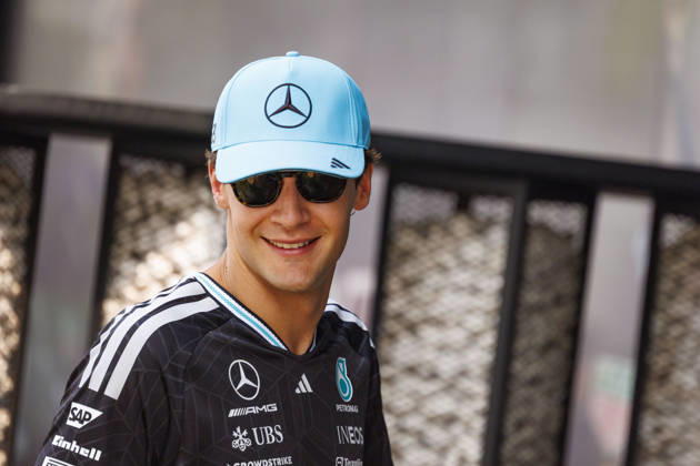 4th October 2026; Sepang IC, Kuala Lumpur, Malaysia; Formula 1, Bahrain Grand Prix, Race Day; George Russell (63) of Great Britain and Mercedes-AMG PETRONAS Formula One Team StephenxBlackberry