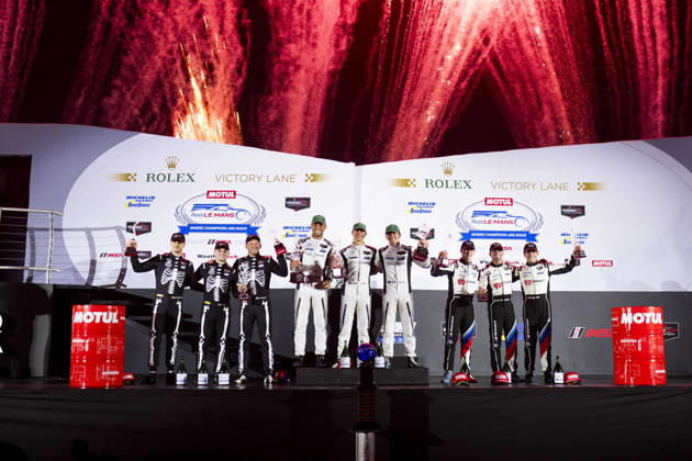 AUTO - IMSA - PETIT LE MANS 2026 77 KING Harry (gbr), PICARIELLO Alessio (bel), TANDY Nick (gbr), AO Racing, Porsche 911 GT3 R (992.2), 68 HASSE CLOT Valentin (fra), SORENSEN Marco (dnk), DRUDI Mattia (ita), Car Blanche, Aston Martin Vantage GT3 Evo, 01 DE PHILLIPPI Connor (usa), HARPER Dan (gbr), VERHAGEN Neil (usa), Paul Miller Racing, BMW M4 GT3 Evo, portrait during the 2026 Motul Petit Le Mans, 11th round of the 2026 IMSA WeatherTech SportsCar Championship, from October 1 to 3, 2026 on the Michelin Raceway Road Atlanta in Braselton, Georgia, United States of America - BraseltonUnited States Copyright: xFabrizioxBoldonix