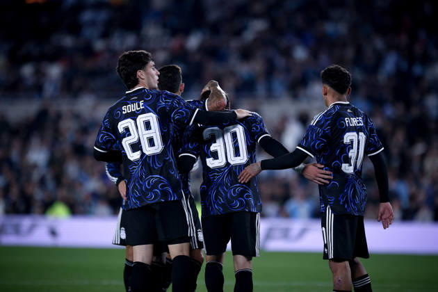 October 3, 2026, Buenos Aires, Buenos Aires, Argentina: Franco Mastantuono of Argentina and his teammates celebrates his goal during the match between Argentina and Burkina Faso at Monumental Stadium, in Buenos Aires, Argentina International Friendly, Länderspiel, Nationalmannschaft Match  - ZUMAt163 20261003_zsp_t163_018 Copyright: xRobertoxTuerox