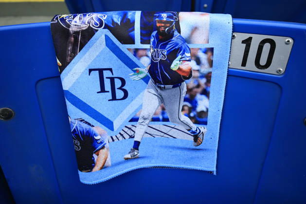 October 3, 2026, St. Petersburg, Florida, USA: A general image of the rally towels draped on the seats during pregame warmups prior to game one of the ALDS for the 2026 MLB, Baseball Herren, USA Playoffs between the Tampa Bay Rays and the New York Yankees on October 3, 2026 at Tropicana Field. The Rays beat the Yankees 1-0. St. Petersburg USA - ZUMAh180 20261003_zsp_h180_011 Copyright: xKimxHukarix