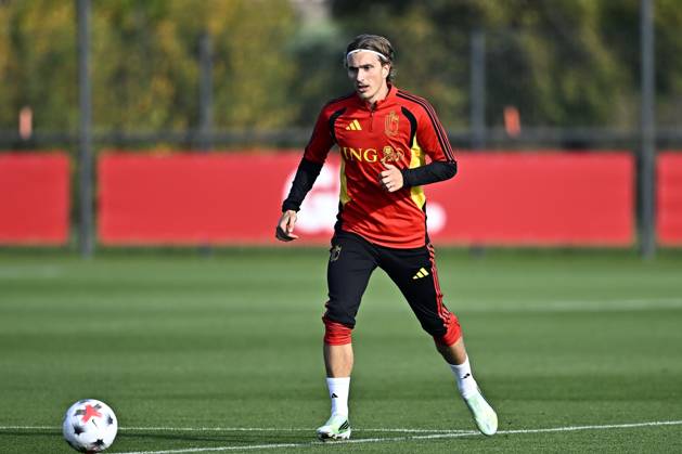 France v Belgium - UEFA Nations League 2026 Media Activities 04 10 2026 TUBIZE, BELGIUM - OCTOBER 04 : Godts Mika forward of Belgium pictured during a training session ahead of the UEFA Nations League tournament league phase matchday 4 group A1 match between France and Belgium on October 4, 2026 in Tubize, Belgium, 04 10 2026 Tubize Belgium Copyright: xTomasxSiskx