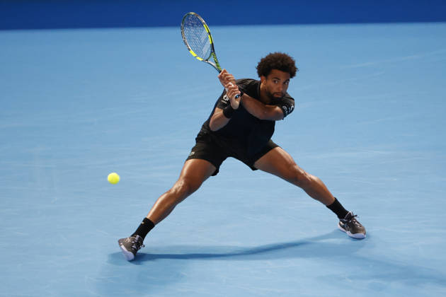 October 4, 2026, Tokyo, Japan: Arthur Fils (France) returns a shot against Valentin Vacherot (Monaco) during their quarterfinal match at the Kinoshita Group Japan Open Tennis Championships at Ariake Colosseum in Tokyo. The tournament runs from September 29 to October 6. Vacherot won 7-5, 4-6, 6-4. Tokyo Japan - ZUMAm191 20261004_aap_m191_141 Copyright: xRodrigoxReyesxMarinx