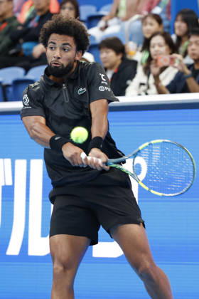 October 4, 2026, Tokyo, Japan: Arthur Fils (France) returns a shot against Valentin Vacherot (Monaco) during their quarterfinal match at the Kinoshita Group Japan Open Tennis Championships at Ariake Colosseum in Tokyo. The tournament runs from September 29 to October 6. Vacherot won 7-5, 4-6, 6-4. Tokyo Japan - ZUMAm191 20261004_aap_m191_143 Copyright: xRodrigoxReyesxMarinx