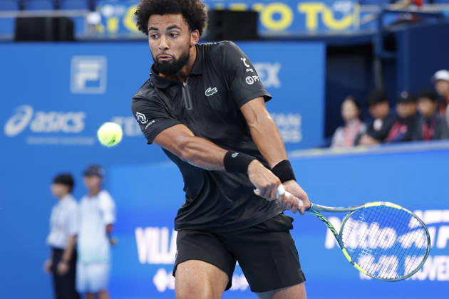 October 4, 2026, Tokyo, Japan: Arthur Fils (France) returns a shot against Valentin Vacherot (Monaco) during their quarterfinal match at the Kinoshita Group Japan Open Tennis Championships at Ariake Colosseum in Tokyo. The tournament runs from September 29 to October 6. Vacherot won 7-5, 4-6, 6-4. Tokyo Japan - ZUMAm191 20261004_aap_m191_124 Copyright: xRodrigoxReyesxMarinx