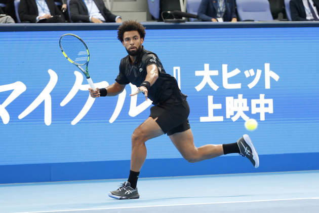 October 4, 2026, Tokyo, Japan: Arthur Fils (France) returns a shot against Valentin Vacherot (Monaco) during their quarterfinal match at the Kinoshita Group Japan Open Tennis Championships at Ariake Colosseum in Tokyo. The tournament runs from September 29 to October 6. Vacherot won 7-5, 4-6, 6-4. Tokyo Japan - ZUMAm191 20261004_aap_m191_125 Copyright: xRodrigoxReyesxMarinx