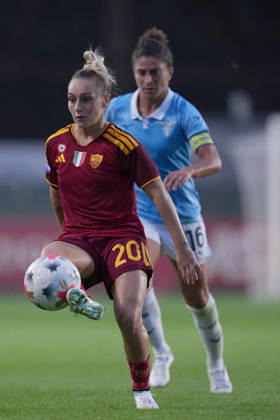 Roma™s Giada Greggi during the Serie A Women soccer match between Roma and Lazio at the Rome s Tre Fontane stadium, Italy - Saturday October 3, 2026 - Soccer ( Photo by Alfredo Falcone LaPresse ) Copyright: xAlfredoxFalcone LaPressex