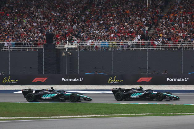 F1 Bahrain Grand Prix In Malaysia SEPANG, MALAYSIA - OCTOBER 4: Andrea Kimi Antonelli and George Russell of Mercedes during the Formula 1 Bahrain Grand Prix at Sepang International Circuit in Sepang, Malaysia on October 4, 2026. Jakub Porzycki Anadolu Sepang Malaysia. Editorial use only. Please get in touch for any other usage. Copyright: x2026xAnadoluxJakubxPorzyckix