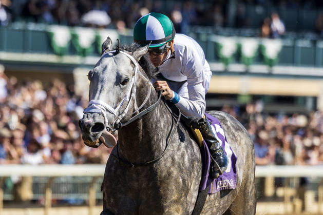 October 3, 2026, Lexington, Kentucky, USA: Who Dey (10) ridden by Brian Hernandez Jr. wins an allowance optional claiming race at Keeneland Race Course on October 3, 2026. Eclipse Sportswire CSM Lexington USA - ZUMAcs17 20261003_faf_cs17_333 Copyright: xCaseyxLaughterx