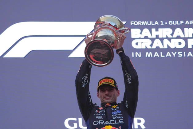October 4, 2026, Sepang, Selangor, Malaysia: Oracle Red Bull Racing driver Max Verstappen (3) celebrates on the podium after winning the Formula 1 Gulf Air Bahrain Grand Prix in Malaysia at the PETRONAS Sepang International Circuit, in Sepang, Selangor, Malaysia. Sepang Malaysia - ZUMAk197 20261004_zsp_k197_007 Copyright: xRanjithxKumarx