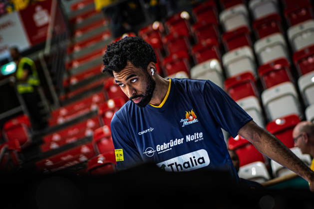 easyCredit BBL Phoenix Hagen vs. SKYLINERS Frankfurt, Hagen, October 4, 2026, Ischelandhalle Hagen Tyler Polley 12, Phoenix Hagen, SF during warm-ups easyCredit BBL Phoenix Hagen vs. SKYLINERS Frankfurt, Hagen, October 4, 2026, Ischelandhalle Hagen Copyright: xBEAUTIFULxSPORTS Piepenstockx