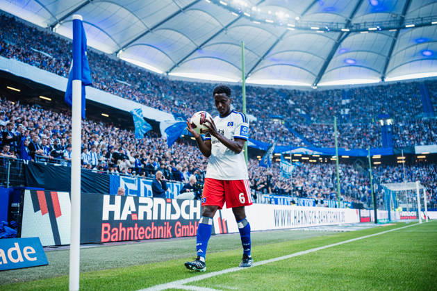 Friendly Match: Hamburger SV vs. FC Copenhagen, October 4, 2026; Albert Sambi Lokonga, Hamburger SV; 6 corner kicks; Soccer; Friendly Match: Hamburger SV vs. FC Copenhagen on October 4, 2026, at the Volksparkstadion, Hamburg DFL regulations prohibit any use of photographs as image sequences and or quasi-video Copyright: xBEAUTIFULxSPORTS Tonhäuserx