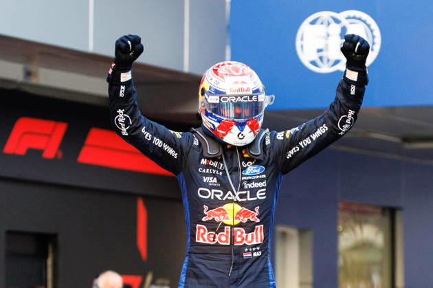 RECORD DATE NOT STATED 4th October 2026; Sepang IC, Kuala Lumpur, Malaysia; Formula 1, Bahrain Grand Prix, Race Day; Oracle Red Bull Racing driver Max Verstappen of Netherlands celebrates winning the race StephenxBlackberry