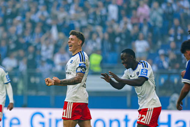 Nicolai Remberg of Hamburger SV celebrates his goal, 21, after scoring the 2-0 goal with a header, GER, Hamburger SV vs. FC Copenhagen, soccer, friendly match, 2026–2027 season, October 4, 2026 (GER), Hamburger SV vs. FC Copenhagen, soccer, friendly match, 2026–2027 season, October 4, 2026, Hamburg Copyright: xEibner-Pressefoto MarcelxvonxFehrnx EP_MFN