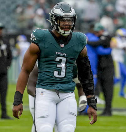 October 4, 2026, Philadelphia, Pa, USA: Oct 4, 2026; Philadelphia, PA, USA; Philadelphia Eagles linebacker Nolan Smith Jr. (3) during warmups at Lincoln Financial Field. Mandatory Credit: -Cal Media Philadelphia USA - ZUMAcs17 20261004_faf_cs17_142 Copyright: xScottxSeriox