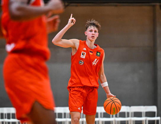 October 4, 2026, GER, Basketball, Men s, 2nd Division ProA, 2026–2027 Season, Matchday 3, OrangeAcademy vs. MHP Academics Heidelberg; Zoran Milicic (OrangeAcademy), 44; Neu Ulm; Orange Campus; Bavaria; Germany Copyright: xNordphotox xHafnerx