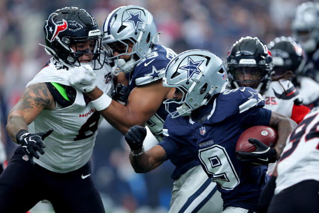 October 4, 2026, Houston, Texas, U.S: Dallas Cowboys wide receiver Kavontae Turpin (9) carries the ball upfield on a kickoff return during the first quarter of the NFL, American Football Herren, USA regular season game between the Houston Texans and the Dallas Cowboys at Reliant Stadium in Houston, TX on October 4, 2026. NFL 2026 - Dallas Cowboys Vs Houston Texans - ZUMAw137 20261004_aap_w137_038 Copyright: xErikxWilliamsx