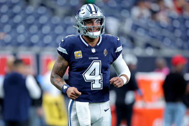 October 4, 2026, Houston, Texas, U.S: Dallas Cowboys quarterback Dak Prescott (4) prior to the NFL, American Football Herren, USA regular season game between the Houston Texans and the Dallas Cowboys at Reliant Stadium in Houston, TX on October 4, 2026. Houston U.S - ZUMAw137 20261004_aap_w137_028 Copyright: xErikxWilliamsx