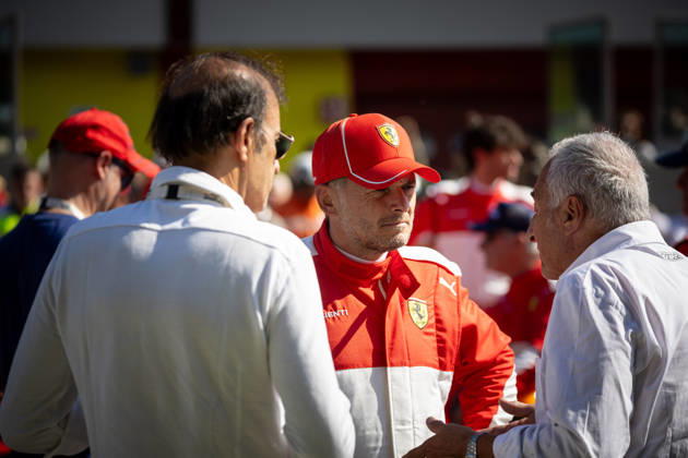 IPA89306763 - GIANCARLO FISICHELLA, Emanuele Pirro, and Riccardo Patrese during the Historic Italian Grand Prix, Mugello (FI), October 2–4, 2026. Copyright: xFedericoxBasile IPAxSportx xx IPA89306763