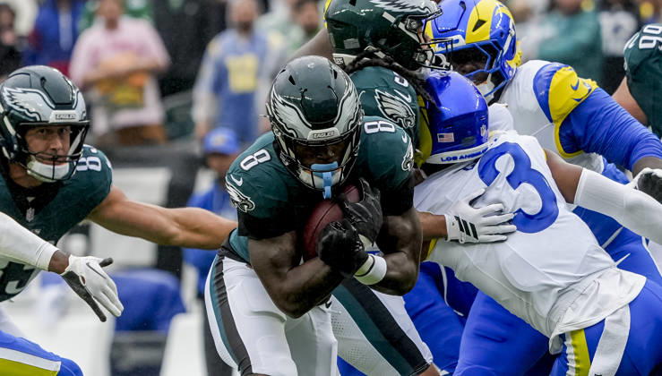 October 4, 2026, Philadelphia, Pa, USA: Oct 4, 2026; Philadelphia, PA, USA; Philadelphia Eagles running back Tank Bigsby (8) runs the ball for a gain at Lincoln Financial Field. Mandatory Credit: -Cal Media Philadelphia USA - ZUMAcs17 20261004_faf_cs17_156 Copyright: xScottxSeriox