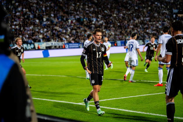 Florian Wirtz Derry Scherhant goal celebration seen during UEFA Nations League Division A game between National Teams of Greece and Germany (Jacek Prondzynski Ball Raw Images) Thessaloniki Greece, Thessaloniki Greece Copyright: xJacekxProndzynskix jacekprondzynski_greecegermany_2627_053