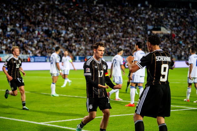 Florian Wirtz Derry Scherhant goal celebration seen during UEFA Nations League Division A game between National Teams of Greece and Germany (Jacek Prondzynski Ball Raw Images) Thessaloniki Greece, Thessaloniki Greece Copyright: xJacekxProndzynskix jacekprondzynski_greecegermany_2627_054