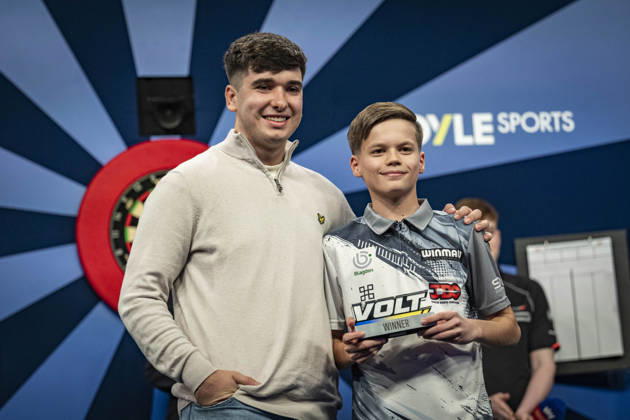 RECORD DATE NOT STATED 4th October 2026; Mattioli Arena, Leicester, England; PDC World Grand Prix Darts, World Grand Prix, Final Day; Jack Johnson retains his Junior VOLT Championship in the final in Leicester by defeating Danny Halliday 5-0 GodfreyxPitt