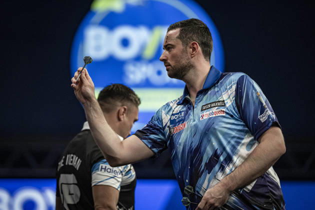 RECORD DATE NOT STATED 4th October 2026; Mattioli Arena, Leicester, England; PDC World Grand Prix Darts, World Grand Prix, Final Day; Luke Humphries in action on the oche his final match against Gerwyn Price GodfreyxPitt