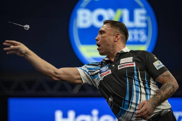 RECORD DATE NOT STATED 4th October 2026; Mattioli Arena, Leicester, England; PDC World Grand Prix Darts, World Grand Prix, Final Day; Gerwyn Price in action on the oche his final match against Luke Humphries GodfreyxPitt