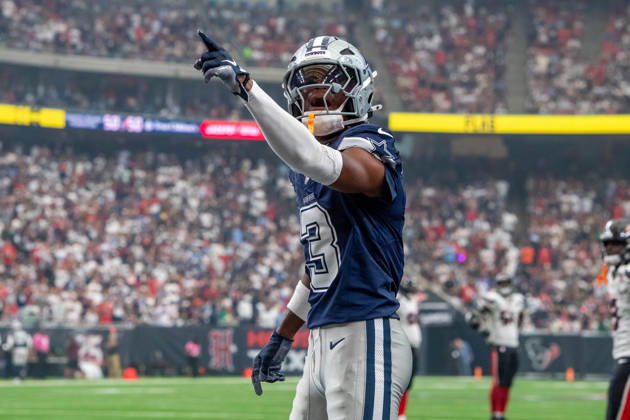 October 4, 2026: Dallas Cowboys wide receiver George Pickens (3) during a game between the Dallas Cowboys and the Houston Texans in Houston, TX. .. CSM NFL, American Football Herren, USA 2026: Cowboys Vs Texans OCT 04 - ZUMAc04_ 20261004_zma_c04_115 Copyright: xTraskxSmithx