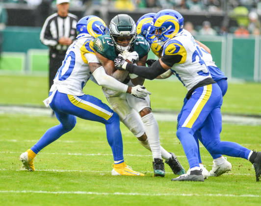 October 4, 2026, Philadelphia, Pennsylvania, United States: Philadelphia Eagles WR DONTAYVION WICKS (13) in action during the game against the LA Rams at Lincoln Financial Field Philadelphia United States - ZUMArf1_ 20261004_zaf_rf1_013 Copyright: xRickyxFitchettx