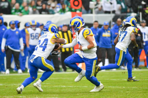 October 4, 2026, Philadelphia, Pennsylvania, United States: LA Rams RB BLAKE CORRUM (24) in action during the game against the Philadelphia Eagles at Lincoln Financial Field Philadelphia United States - ZUMArf1_ 20261004_zaf_rf1_023 Copyright: xRickyxFitchettx