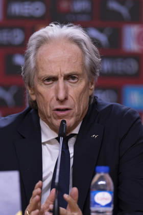 October 4, 2026, Porto, Porto, Portugal: PORTO, 04 OCTOBER - Jorge Jesus head coach of Portugal national team, Nationalteam is seen on the press conference, PK, Pressekonferenz after the game during the Portugal x Norway match for the UEFA Nations League 2026 at Estadio do Dragao on October 04, 2026 Porto Portugal - ZUMAl192 20261004_zsp_l192_014 Copyright: xMiguelxLemosx