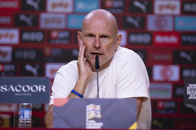 October 4, 2026, Porto, Porto, Portugal: PORTO, 04 OCTOBER - Stale Solbakken head coach of Norway is seen on the press conference, PK, Pressekonferenz after the game during the Portugal x Norway match for the UEFA Nations League 2026 at Estadio do Dragao on October 04, 2026 Porto Portugal - ZUMAl192 20261004_zsp_l192_025 Copyright: xMiguelxLemosx
