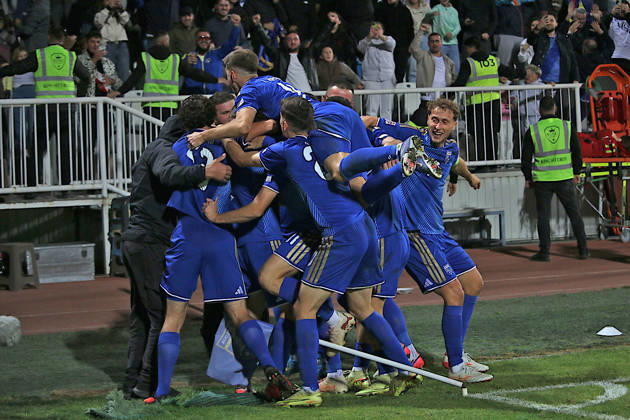 Kosovo v Austria - UEFA Nations League PRISTINA, KOSOVO - OCTOBER 4: Players of Kosovo celebrate after score a goal during the UEFA Nations League B match between the Kosovo and Austria at Fadil Vokrri Stadium in Baka Pristina, Kosovo, on October 04, 2026. Erkin Keci Anadolu Pristina Kosovo. Editorial use only. Please get in touch for any other usage. Copyright: x2026xAnadoluxErkinxKecix